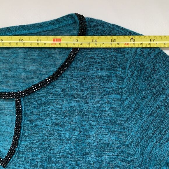 Juicy Couture Embellished Teardrop Neckline Short Sleeve Top Size L - Picture 5 of 10